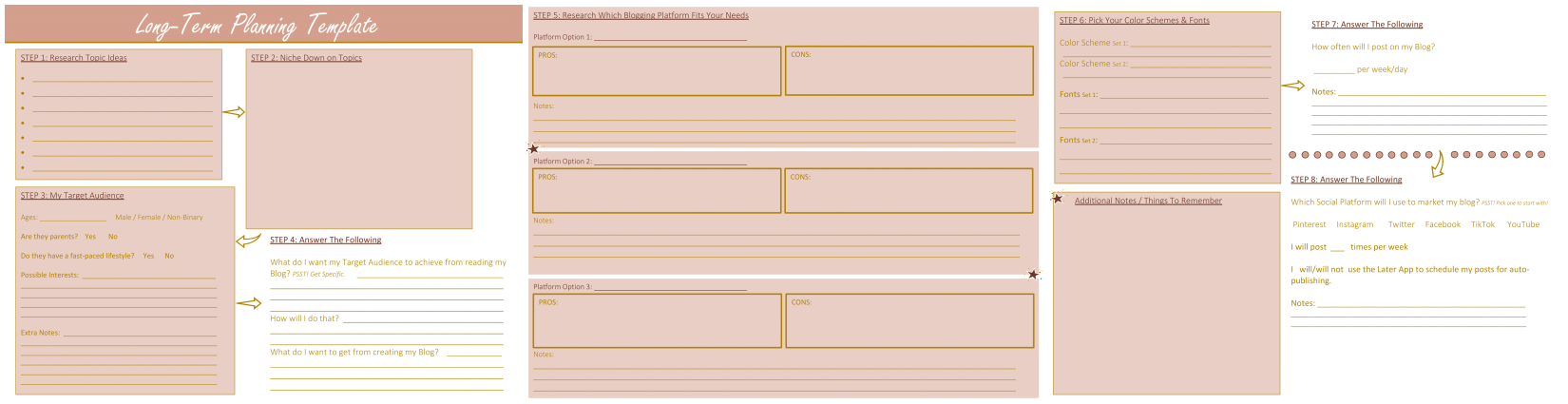 Blogging Plan Template